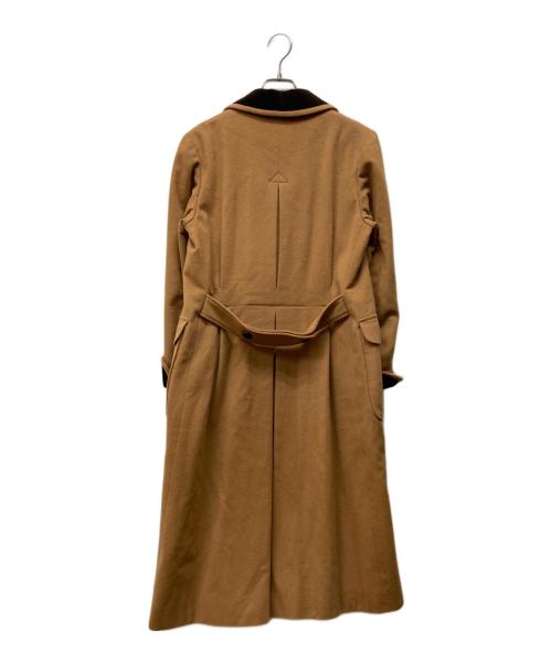 Yves Saint Laurent（イヴサンローラン）Yves Saint Laurent (イヴサンローラン) ピークドラペルロングウールコート ブラウン サイズ:9A3の古着・服飾アイテム