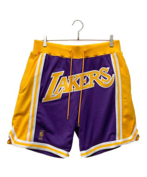 JUST★DON（ジャストドン）JUST★DON (ジャストドン) MITCHELL & NESS (ミッチェルアンドネス) Shorts Los Angeles Lakers Road 1996 イエロー サイズ:Lの古着・服飾アイテム