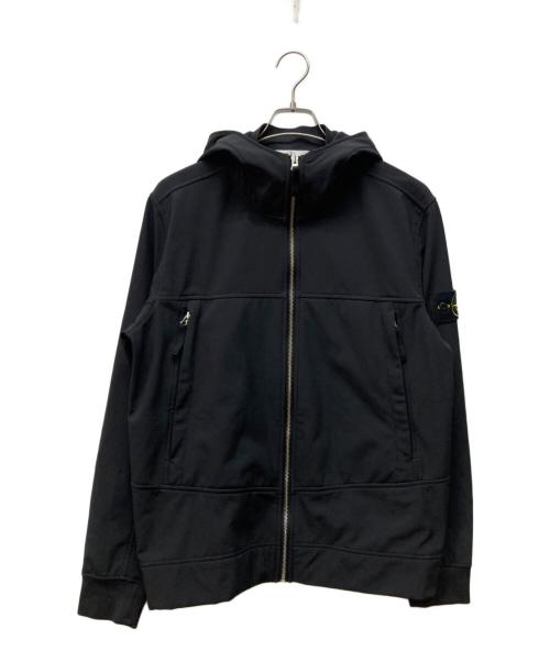 STONE ISLAND（ストーンアイランド）STONE ISLAND (ストーンアイランド) ソフトシェル フーデッド ジャケット ブラック サイズ:Lの古着・服飾アイテム