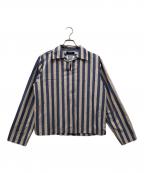 RICE NINE TENライスナインテン）の古着「SKIPPER STRIPE SHIRTS」｜ブルー×ベージュ