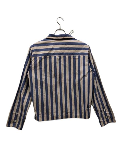 RICE NINE TEN（ライスナインテン）RICE NINE TEN (ライスナインテン) SKIPPER STRIPE SHIRTS ブルー×ベージュ サイズ:SIZE 1の古着・服飾アイテム