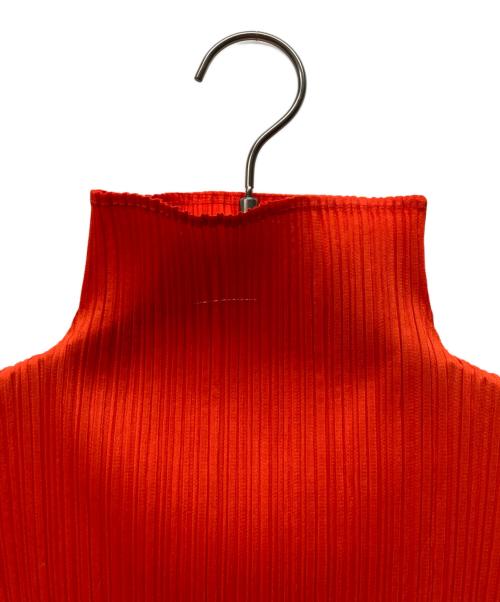 PLEATS PLEASE（プリーツプリーズ）PLEATS PLEASE (プリーツプリーズ) ハイネックプリ―ツカットソー オレンジ サイズ:Fの古着・服飾アイテム