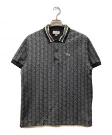 LACOSTE（ラコステ）の古着「モノグラムジャカードポロシャツ」｜ブラック