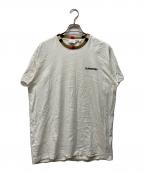 ）の古着「ネックトリム ノバチェック ロゴTシャツ」｜ホワイト