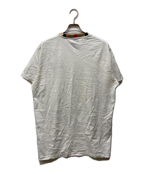 BURBERRY LONDON（バーバリーロンドン）BURBERRY LONDON (バーバリーロンドン) ネックトリム ノバチェック ロゴTシャツ ホワイト サイズ:Sの古着・服飾アイテム