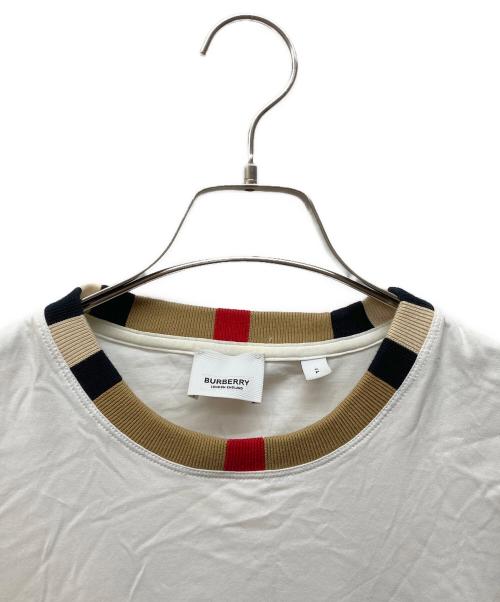 BURBERRY LONDON（バーバリーロンドン）BURBERRY LONDON (バーバリーロンドン) ネックトリム ノバチェック ロゴTシャツ ホワイト サイズ:Sの古着・服飾アイテム