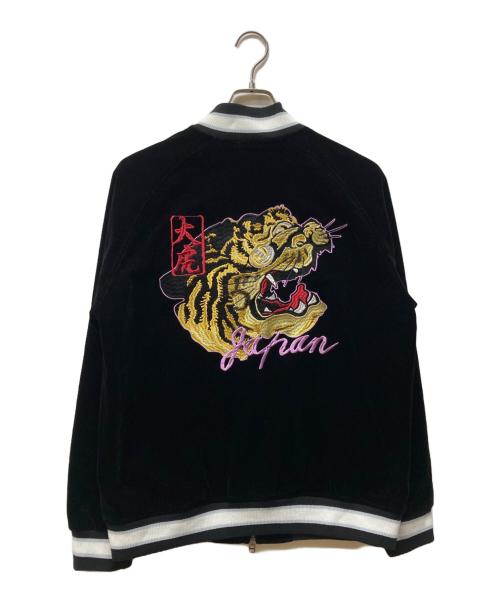 +NIPPON DNA（+NIPPON DNA）+NIPPON DNA (+NIPPON DNA) ベロアスカジャン ブラック サイズ:Mの古着・服飾アイテム