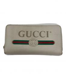 GUCCI（グッチ）の古着「ラウンドファスナー財布」｜ホワイト