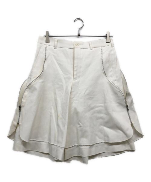 COMME des GARCONS HOMME PLUS（コムデギャルソンオムプリュス）COMME des GARCONS HOMME PLUS (コムデギャルソンオムプリュス) サイドジップデザインハーフパンツ ホワイト サイズ:XSの古着・服飾アイテム
