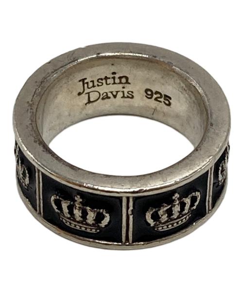 JUSTIN DAVIS（ジャスティンデイビス）JUSTIN DAVIS (ジャスティンデイビス) シルバーリング シルバー×ブラック サイズ:12号の古着・服飾アイテム