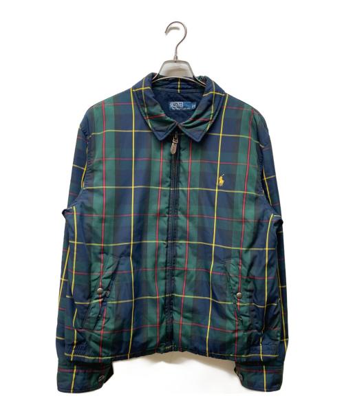 POLO RALPH LAUREN（ポロ・ラルフローレン）POLO RALPH LAUREN (ポロ・ラルフローレン) スイングトップ型ダウンジャケット ネイビー×グリーン サイズ:XLの古着・服飾アイテム