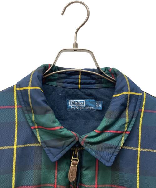 POLO RALPH LAUREN（ポロ・ラルフローレン）POLO RALPH LAUREN (ポロ・ラルフローレン) スイングトップ型ダウンジャケット ネイビー×グリーン サイズ:XLの古着・服飾アイテム