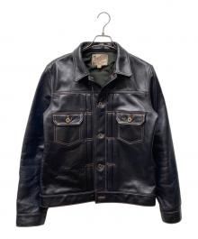 Y’2 LEATHER（ワイツーレザー）の古着「2ndタイプレザートラッカージャケット」｜ブラック