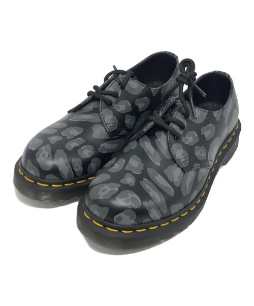Dr.Martens（ドクターマーチン）Dr.Martens (ドクターマーチン) 3ホール Airwair DISTORTED LEOPARD SMOOTH ブラック サイズ:UK3の古着・服飾アイテム