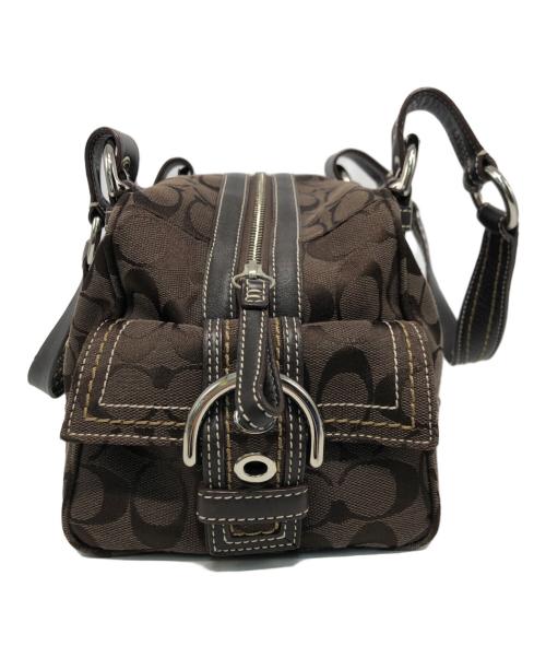 COACH（コーチ）COACH (コーチ) シグネチャー ミニボストン ブラウンの古着・服飾アイテム