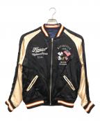 flagstuff×PEANUTSフラグスタフ×ピーナッツ）の古着「リバーシブルスカジャン」｜ネイビー×ブラック
