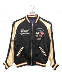 flagstuff×PEANUTS（フラグスタフ×ピーナッツ）の古着「リバーシブルスカジャン」｜ネイビー×ブラック