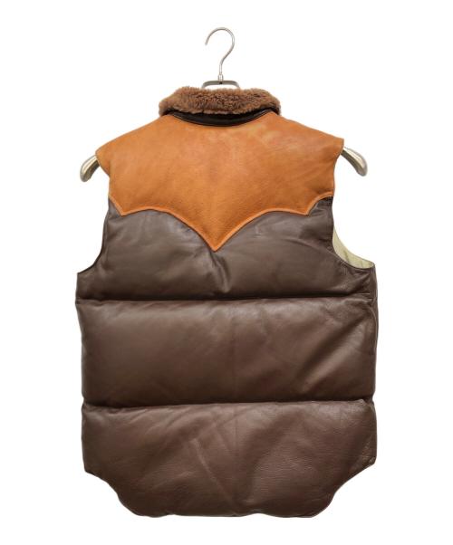 WAREHOUSE（ウエアハウス）WAREHOUSE (ウエアハウス) ダウンベスト ブラウン×オレンジ サイズ:Lの古着・服飾アイテム