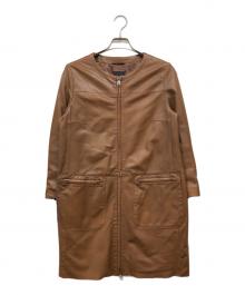 Max Mara WEEK END LINE（マックスマーラ ウイークエンドライン）の古着「レザーコート」｜ブラウン