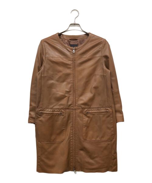 Max Mara WEEK END LINE（マックスマーラ ウイークエンドライン）Max Mara WEEK END LINE (マックスマーラ ウイークエンドライン) レザーコート ブラウン サイズ:42の古着・服飾アイテム