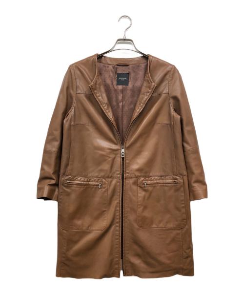 Max Mara WEEK END LINE（マックスマーラ ウイークエンドライン）Max Mara WEEK END LINE (マックスマーラ ウイークエンドライン) レザーコート ブラウン サイズ:42の古着・服飾アイテム