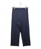 PLEATS PLEASEプリーツプリーズ）の古着「プリ―ツパンツ」｜ネイビー