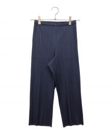 PLEATS PLEASE（プリーツプリーズ）の古着「プリ―ツパンツ」｜ネイビー