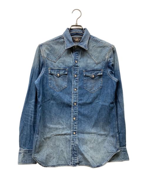 RRL（ダブルアールエル）RRL (ダブルアールエル) ウエスタンデニムシャツ ブルー サイズ:Sの古着・服飾アイテム