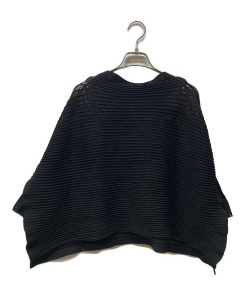 PLEATS PLEASE（プリーツプリーズ）PLEATS PLEASE (プリーツプリーズ) ワイドカットソーA poc トップス ブラック サイズ:2の古着・服飾アイテム