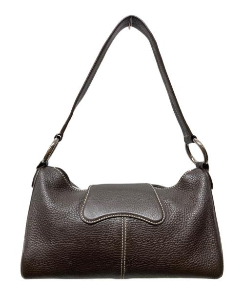 TOD'S（トッズ）TOD'S (トッズ) フラップホーボーバッグ ブラウンの古着・服飾アイテム