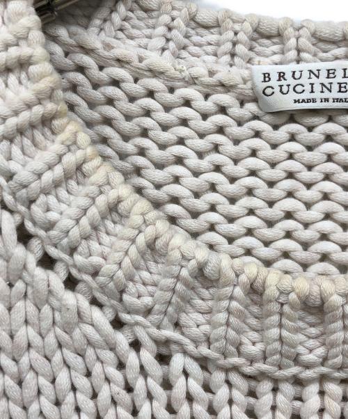 BRUNELLO CUCINELLI（ブルネロクチネリ）BRUNELLO CUCINELLI (ブルネロクチネリ) ローゲージニットベスト アイボリー サイズ:Mの古着・服飾アイテム