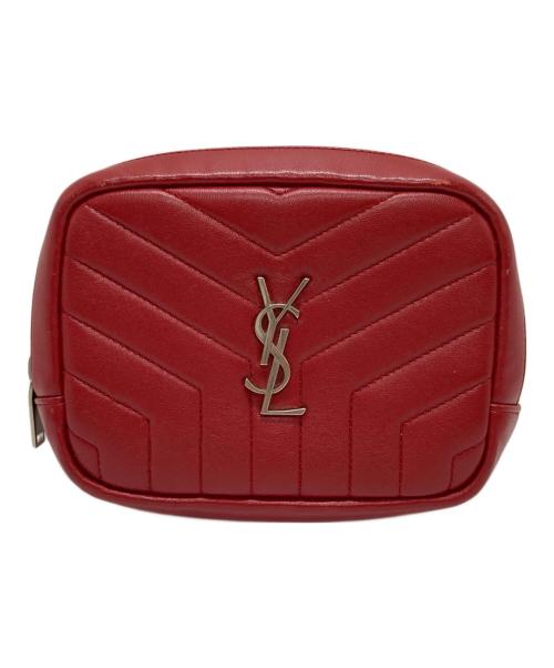 Saint Laurent Paris（サンローランパリ）Saint Laurent Paris (サンローランパリ) キルティングポーチ レッドの古着・服飾アイテム