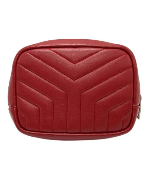 Saint Laurent Paris（サンローランパリ）Saint Laurent Paris (サンローランパリ) キルティングポーチ レッドの古着・服飾アイテム