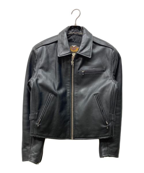 HARLEY-DAVIDSON（ハーレーダビッドソン）HARLEY-DAVIDSON (ハーレーダビッドソン) シングルライダースジャケット ブラック サイズ:Sの古着・服飾アイテム