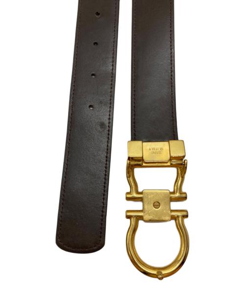 Salvatore Ferragamo（サルヴァトーレ フェラガモ）Salvatore Ferragamo (サルヴァトーレ フェラガモ) ガンチーニレザーベルト ブラウンの古着・服飾アイテム