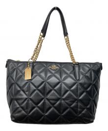 COACH（コーチ）の古着「キルティングチェーントートバッグ」｜ブラック