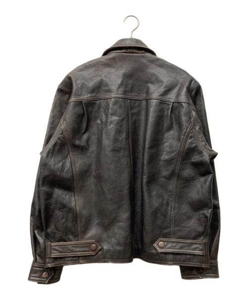 Eddie Bauer（エディーバウアー）Eddie Bauer (エディーバウアー) レザージャケット ダークブラウン サイズ:Sの古着・服飾アイテム
