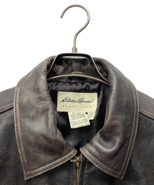 Eddie Bauer（エディーバウアー）Eddie Bauer (エディーバウアー) レザージャケット ダークブラウン サイズ:Sの古着・服飾アイテム