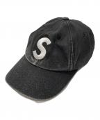 SUPREMEシュプリーム）の古着「Washed Denim S Logo 6-Panel」｜ブラック