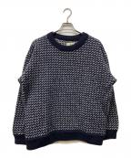 L.L.Beanエルエルビーン）の古着「80sバーズアイクルーネックニット」｜ネイビー