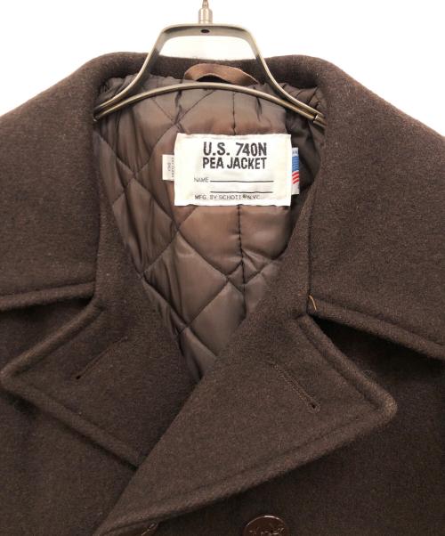 Schott（ショット）Schott (ショット) ウールPコート ブラウン サイズ:42の古着・服飾アイテム
