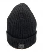 maison kitsuneメゾンキツネ）の古着「FOX HEAD PATCH RIBBED BEANIE」｜ブラック