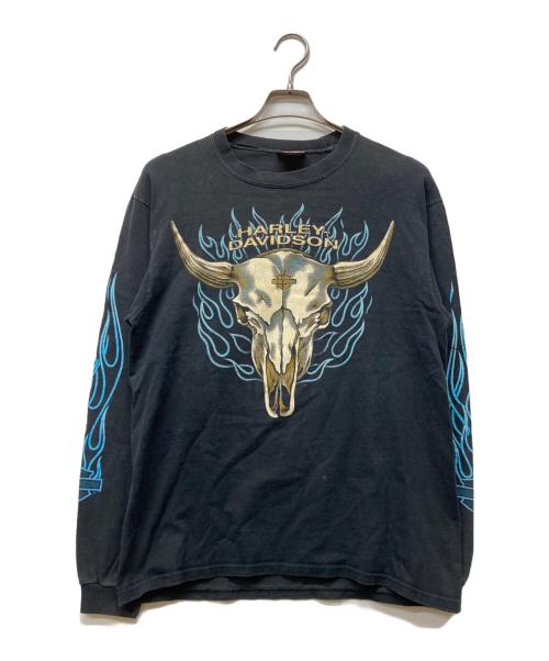 HARLEY-DAVIDSON（ハーレーダビッドソン）HARLEY-DAVIDSON (ハーレーダビッドソン) バッファアロースカルプリントカットソー ブラック サイズ:Mの古着・服飾アイテム