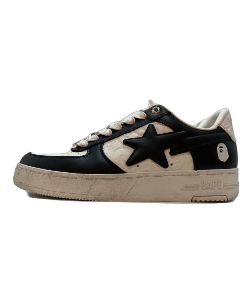 A BATHING APE（アベイシングエイプ）A BATHING APE (アベイシングエイプ) BAPE STA #3 ブラック×ホワイト サイズ:25の古着・服飾アイテム