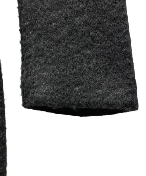 EMPORIO ARMANI（エンポリオ アルマーニ）EMPORIO ARMANI (エンポリオ アルマーニ) スカーフカラー ブークレ風ファブリック ジップアップ コート ブラック サイズ:４４の古着・服飾アイテム