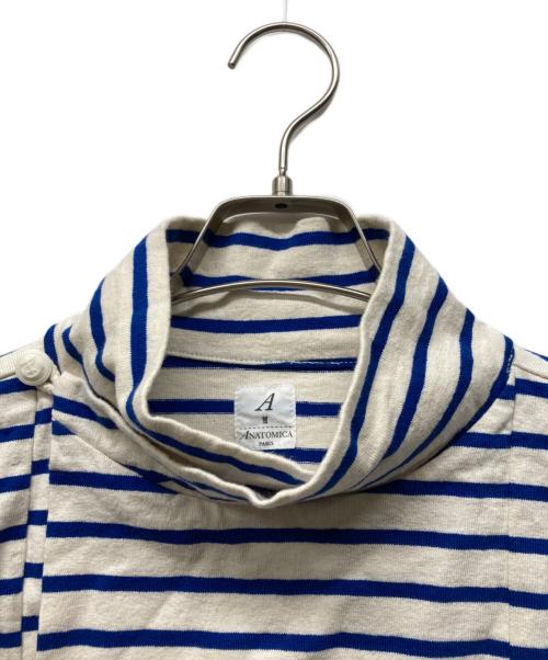 ANATOMICA（アナトミカ）ANATOMICA (アナトミカ) 襟付きボーダーカットソー ホワイト×ネイビー サイズ:Mの古着・服飾アイテム