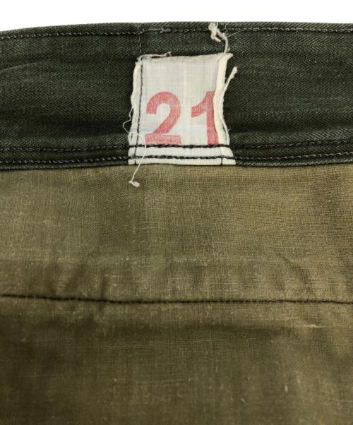 French Army（フランス軍）French Army (フランス軍) Ｍ－47後期カーゴパンツ グリーン サイズ:21の古着・服飾アイテム