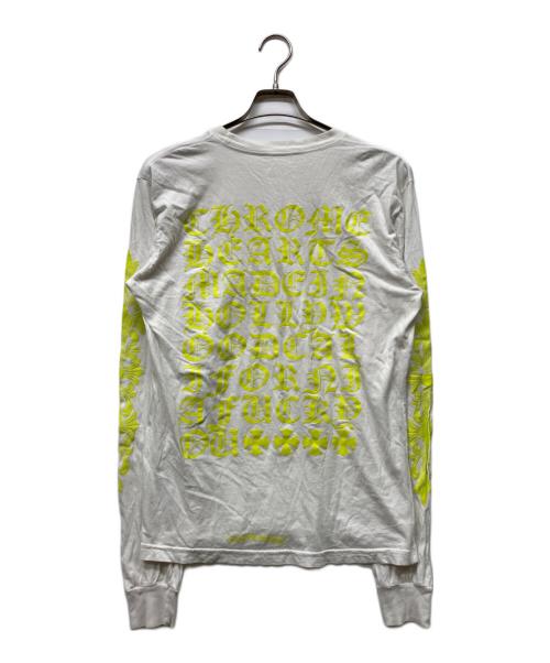 CHROME HEARTS（クロムハーツ）CHROME HEARTS (クロムハーツ) ロングスリーブカットソー イエロー×ホワイト サイズ:Mの古着・服飾アイテム