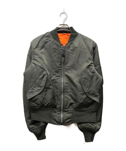 ALPHA（アルファ）ALPHA (アルファ) リバーシブルMA-1ジャケット グリーン サイズ:Mの古着・服飾アイテム