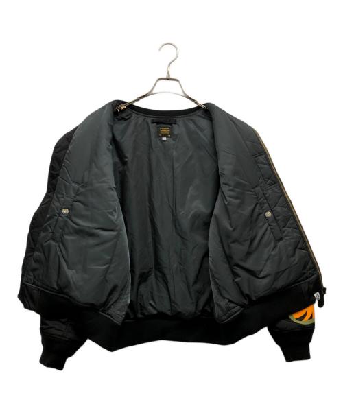 A BATHING APE（アベイシングエイプ）A BATHING APE (アベイシングエイプ) SHARK MA-1 グラフィック ボンバージャケット ブラック サイズ:Sの古着・服飾アイテム